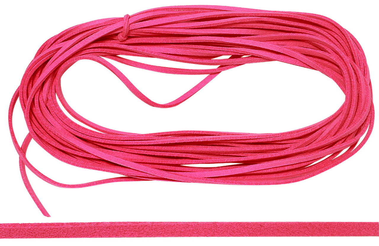 28-30 FT 1.5 mm Hot Pink Flux Suede Cord