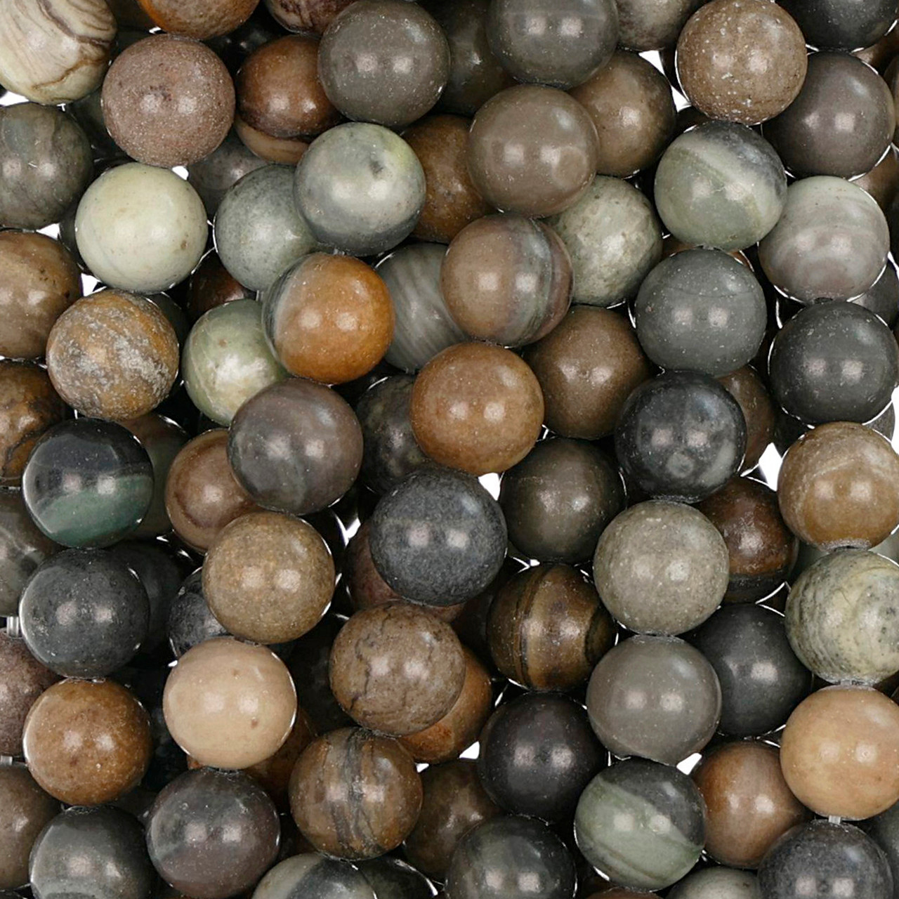 8 mm Round Chinese Picasso Jasper Beads