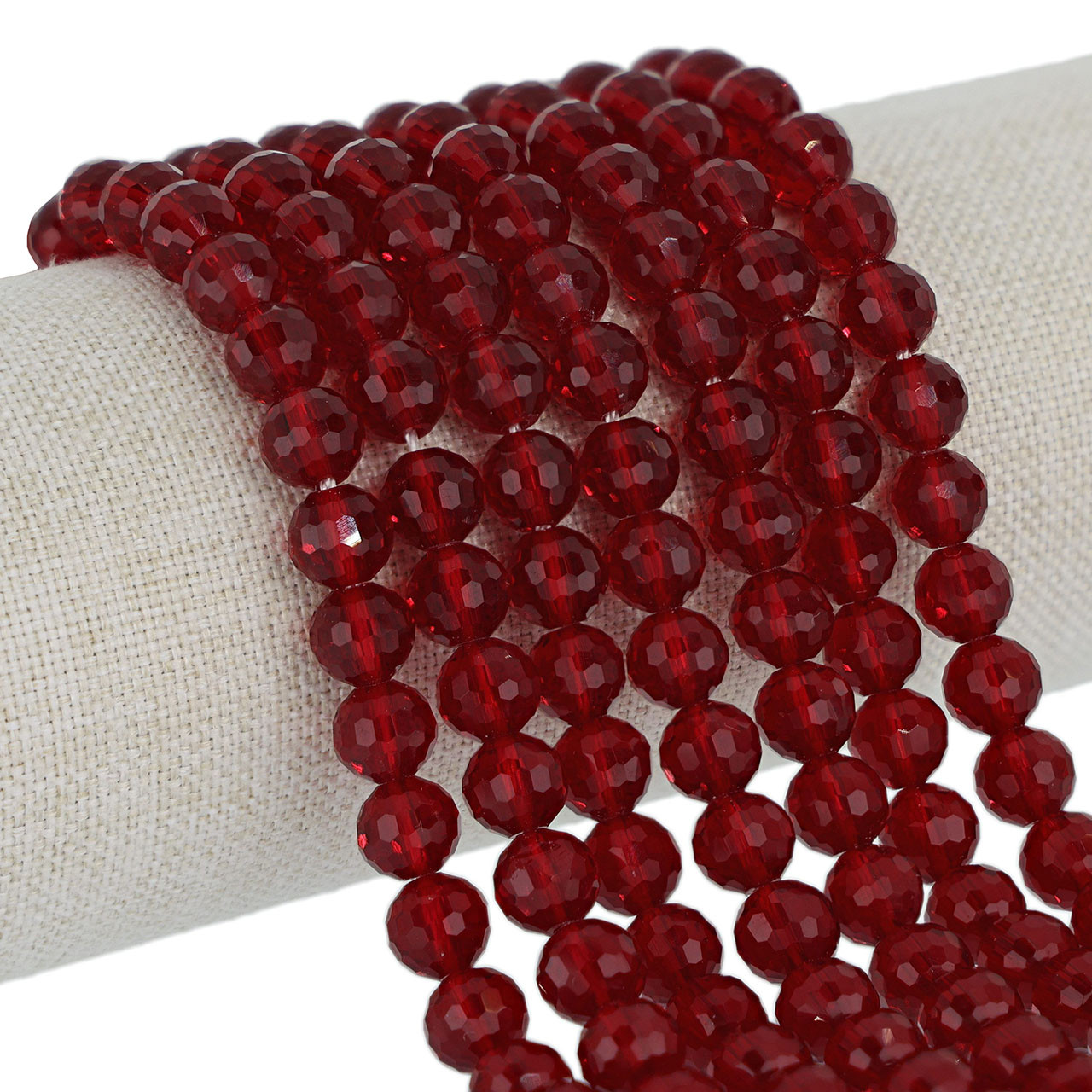 BeadTin Fire Red Transparent 8mm Faceted Round Craft Beads (450pcs