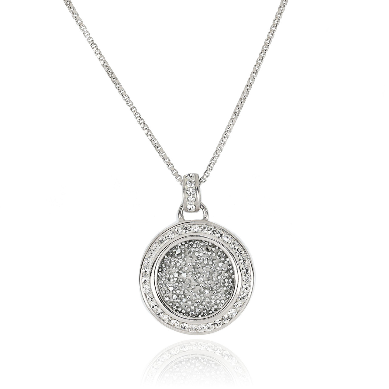Sterling Silver Swarovski Crystal Circle Necklace
