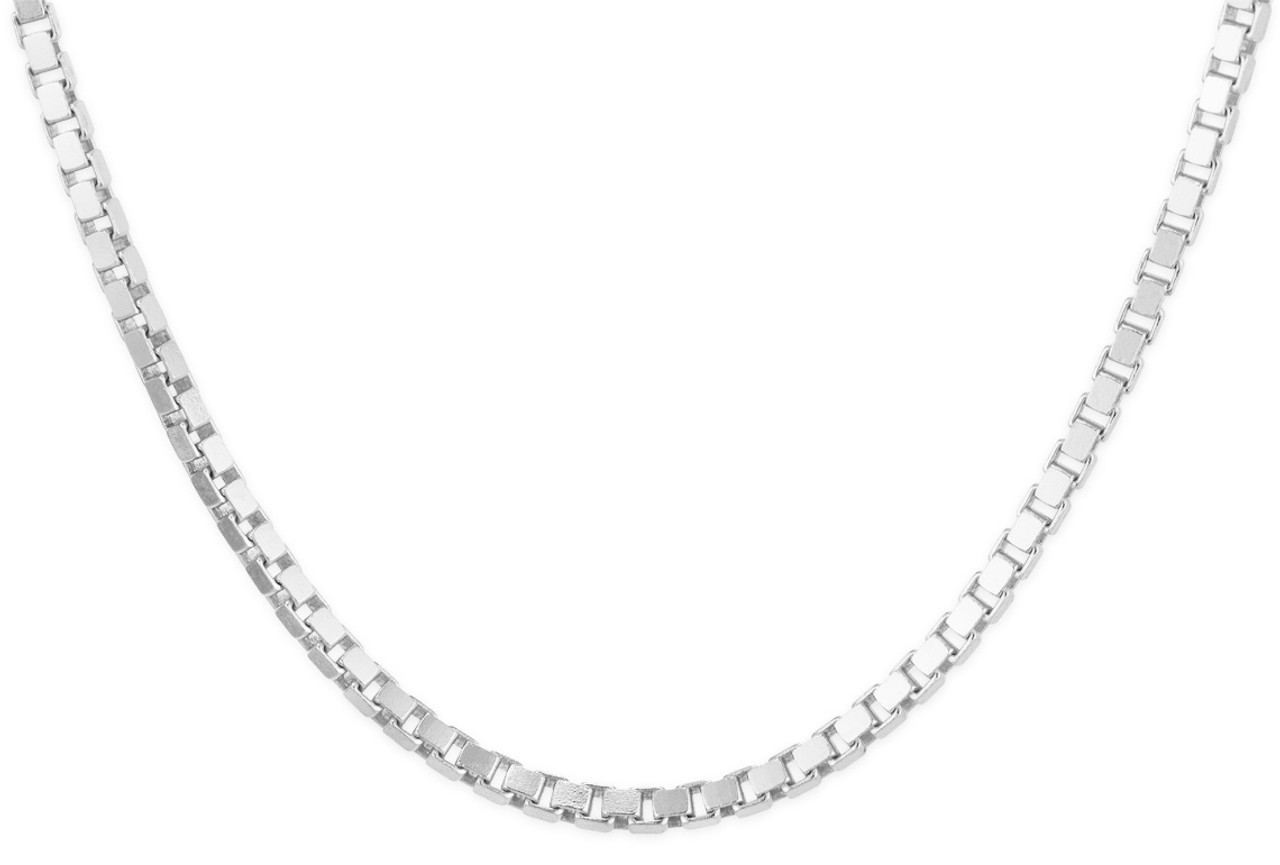 Sterling Silver 0.92x0.92mm D/C Box Chain Necklace
