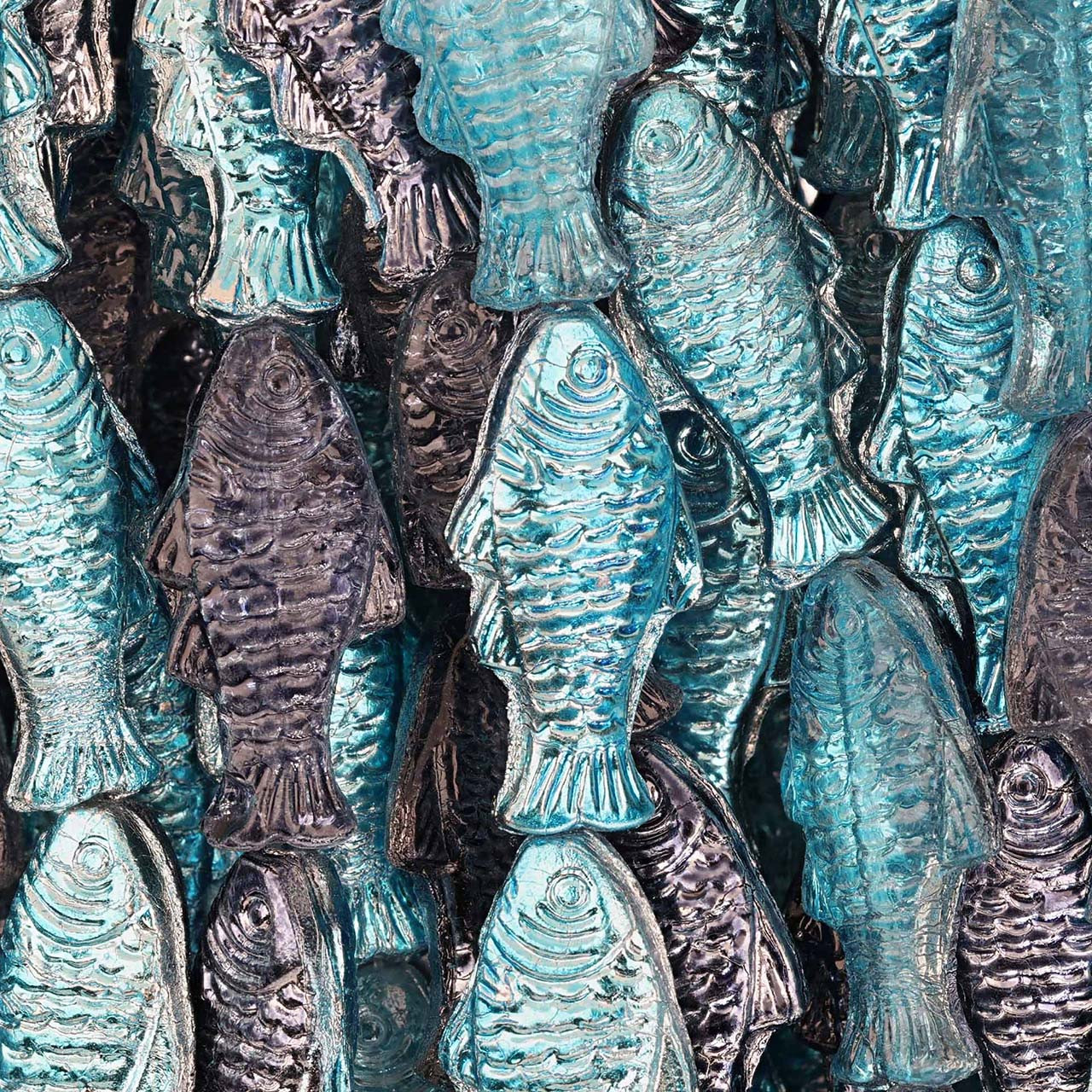 Pressed Fish Fish Shaped Pressed Czech Glass Beads