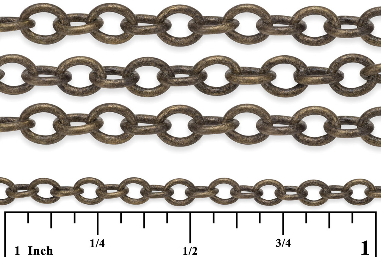 1 Ft 6.3 x 9.3 Antique Brass Cable Chain