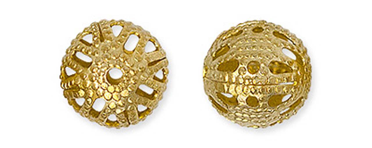Gold Filigree Bead Caps - 10 count