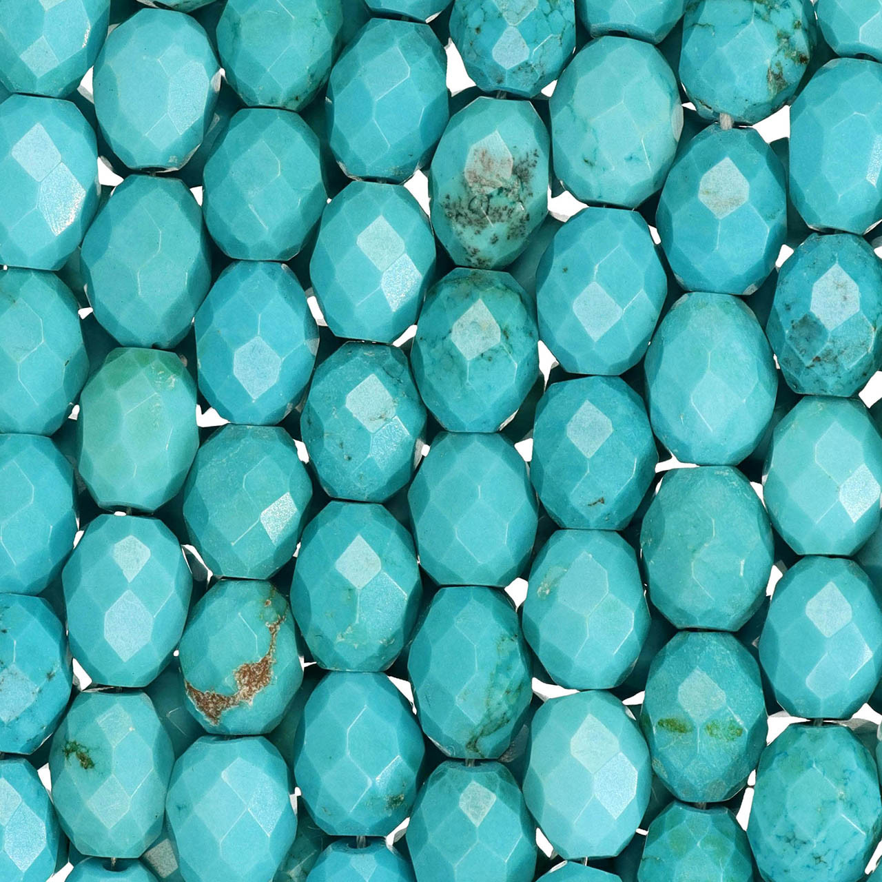 Rice Shaped Faceted Gemstone Beads 8x10mm 10 IN Strand