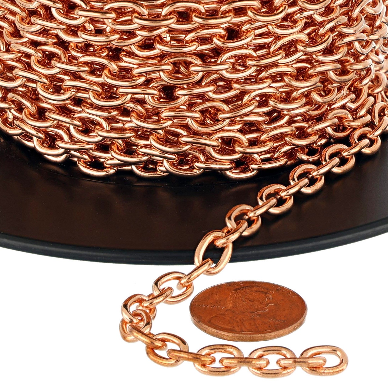 30 inch Length Solid Copper Chain CN777G - 1/4 of An inch Wide.