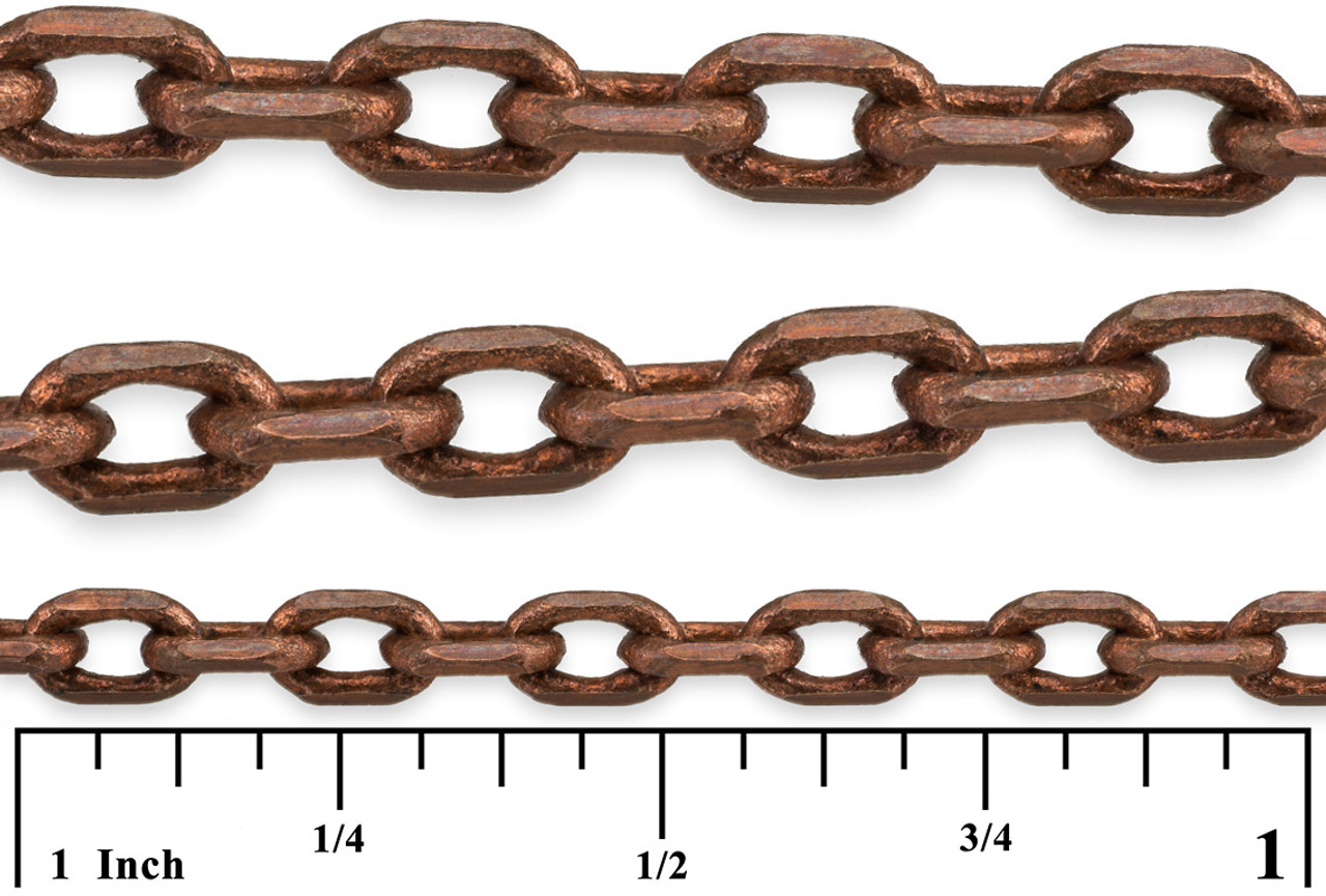 Antique Copper Ox 6x7.75mm Teardrop Link Chain by the Foot-c