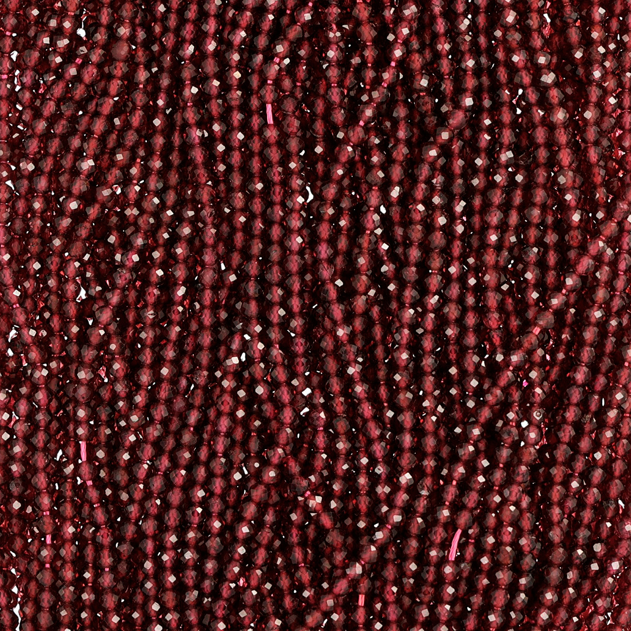 2.5mm Round Faceted Garnet Beads