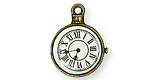 12 Pcs 18 mm Zinc Alloy Antique Clock Charm