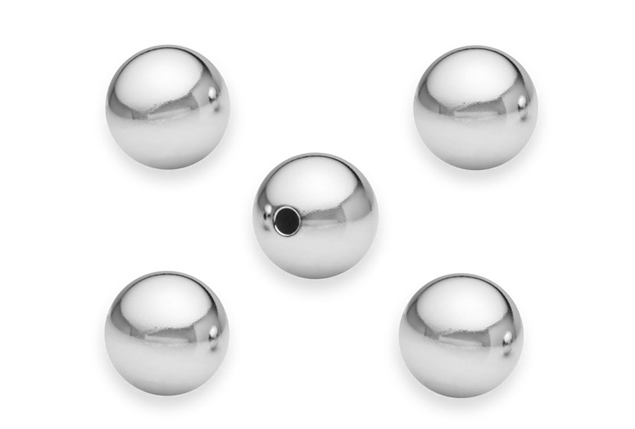 Number Beads-Sterling Silver Rounded Number One Bead-1