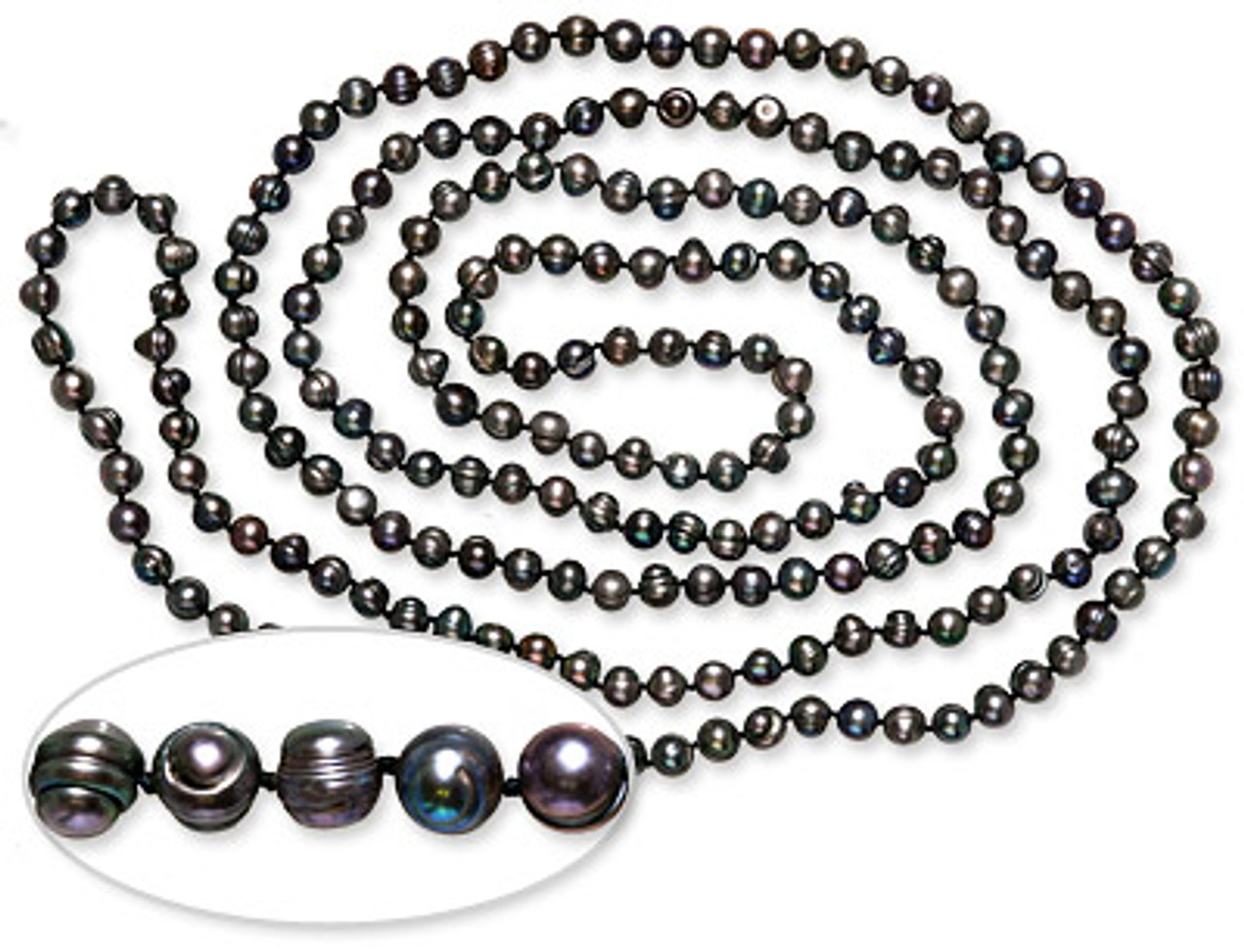 8.4 x 10.5mm Peacock Tahitian Pearl Necklace | American Pearl