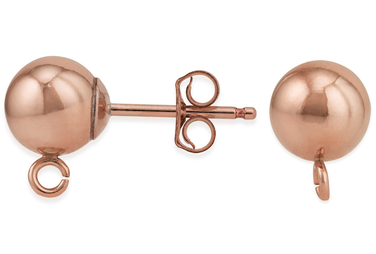 1 Pair Bag of 4 mm 14K Rose Gold Filled Ball Earrings
