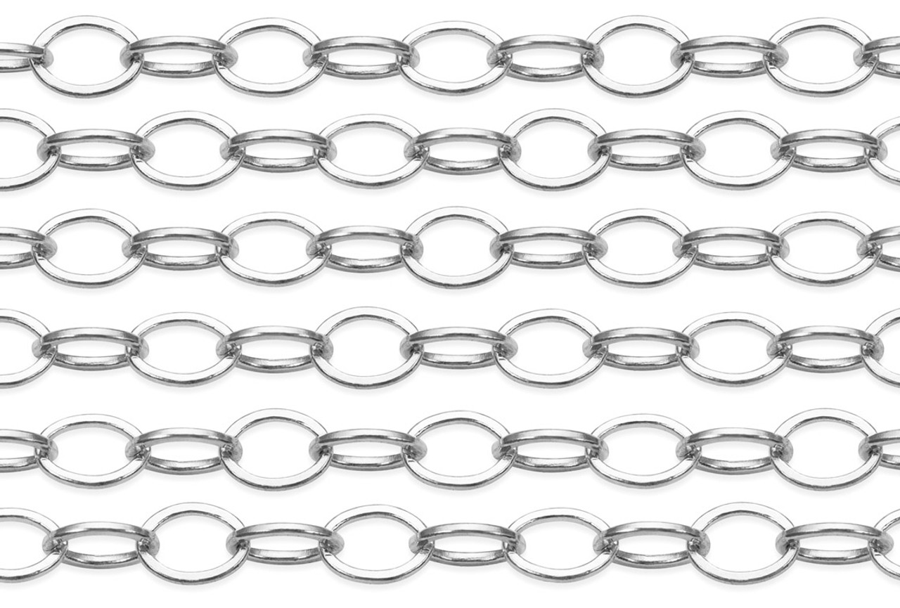 1 Foot of 1.7x2.1 mm Sterling Silver Small Flat Cable Chain