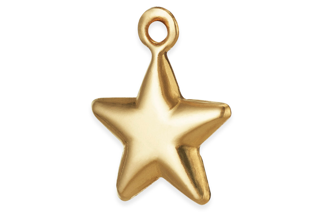 2 Pc Bag of 14K Gold Filled 9x12 mm Star Charms