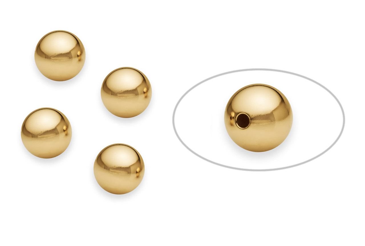 14K Gold Filled Round Bead Seamless 10mm- Pc Bag