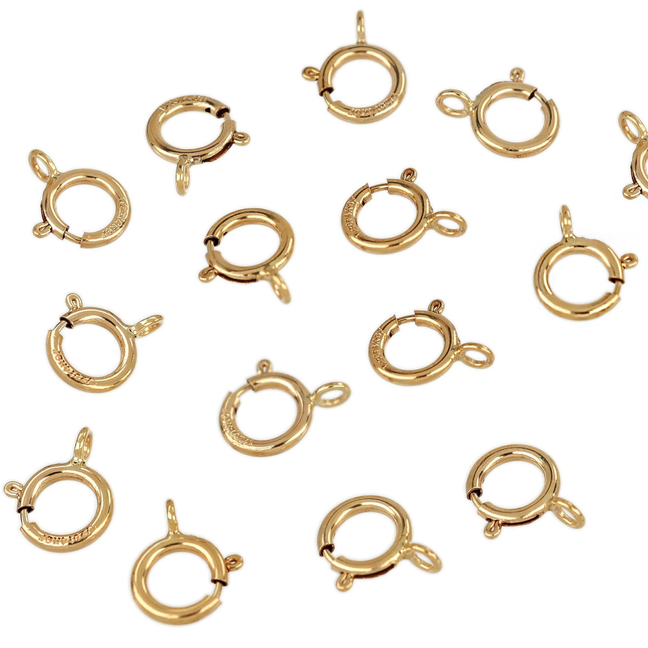 14K Gold Filled Spring Ring Clasps W/Closed Ring 6mm 5Pcs