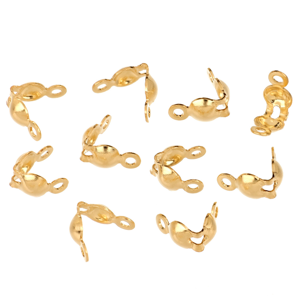 14K Gold Filled Clamshell with 2 Rings 5 Pcs