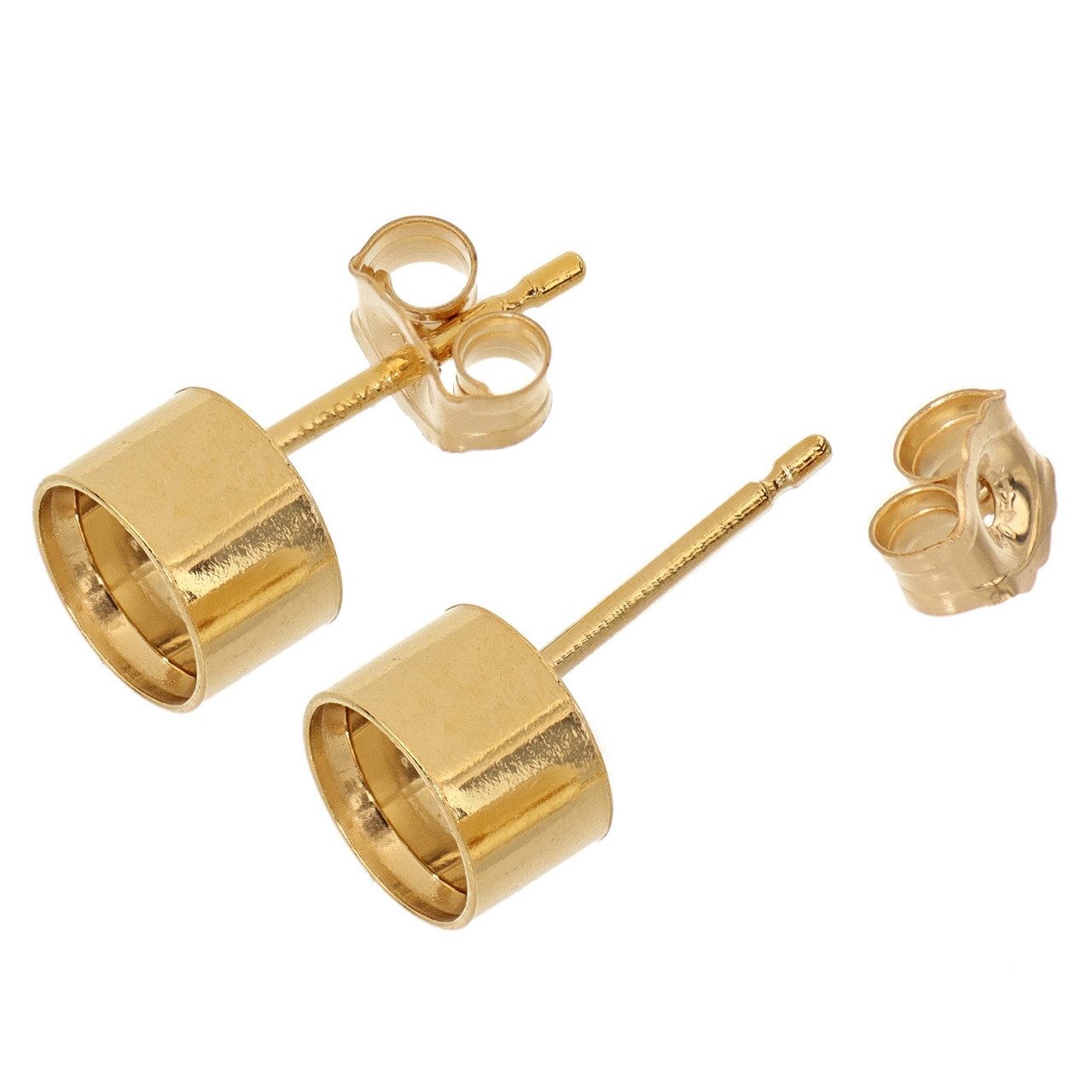 14k Gold Filled Bezel Posts 5mm 1 Pair
