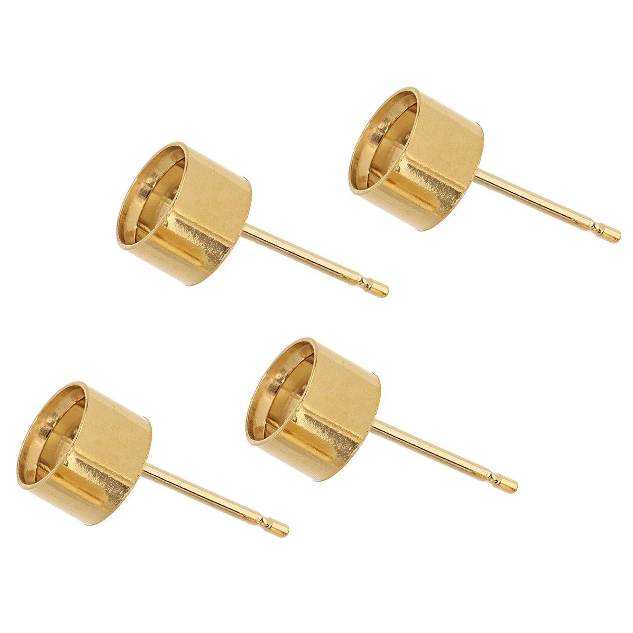 14k Gold Filled Bezel Posts 5mm 1 Pair