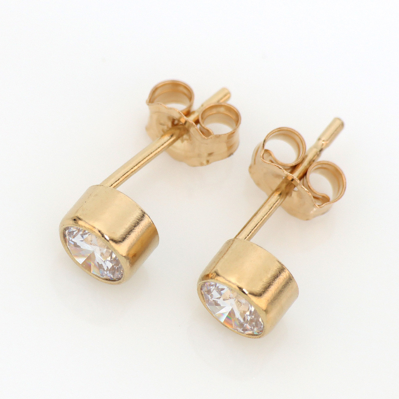 14k Gold Filled CZ Posts 4mm 1 Pair