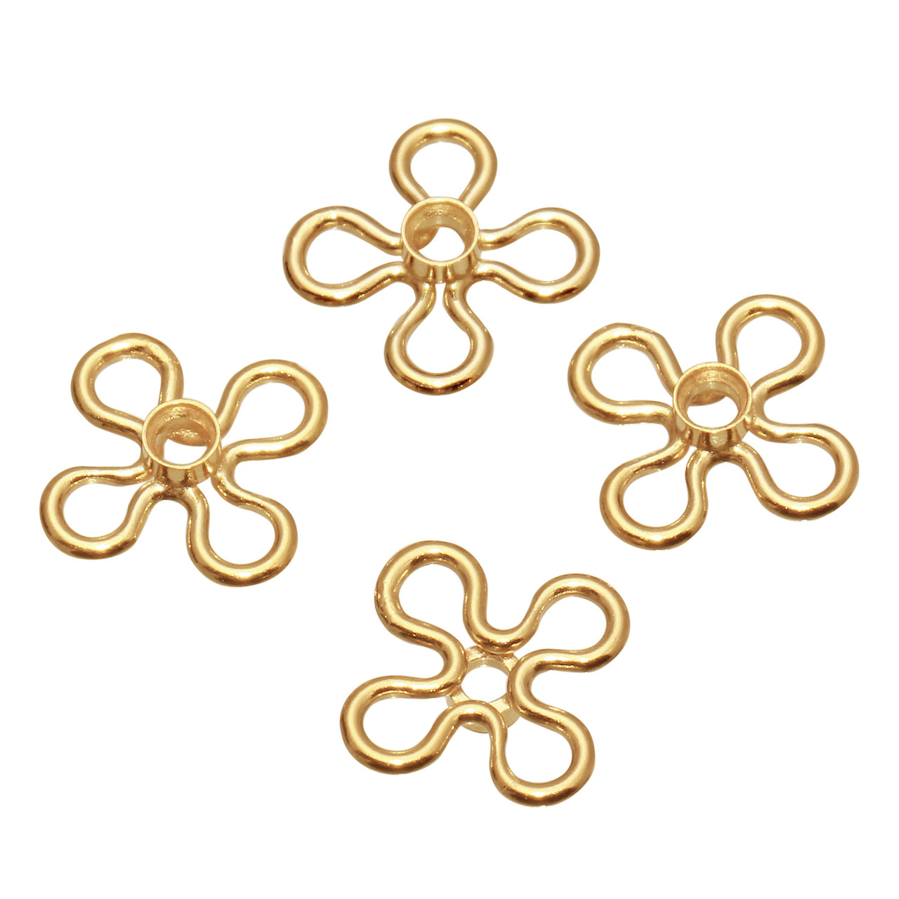 1 PC Bag of 7.5 mm 14K Gold Filled Flower Connector Charm with 2 mm Bezel (GFP100133)