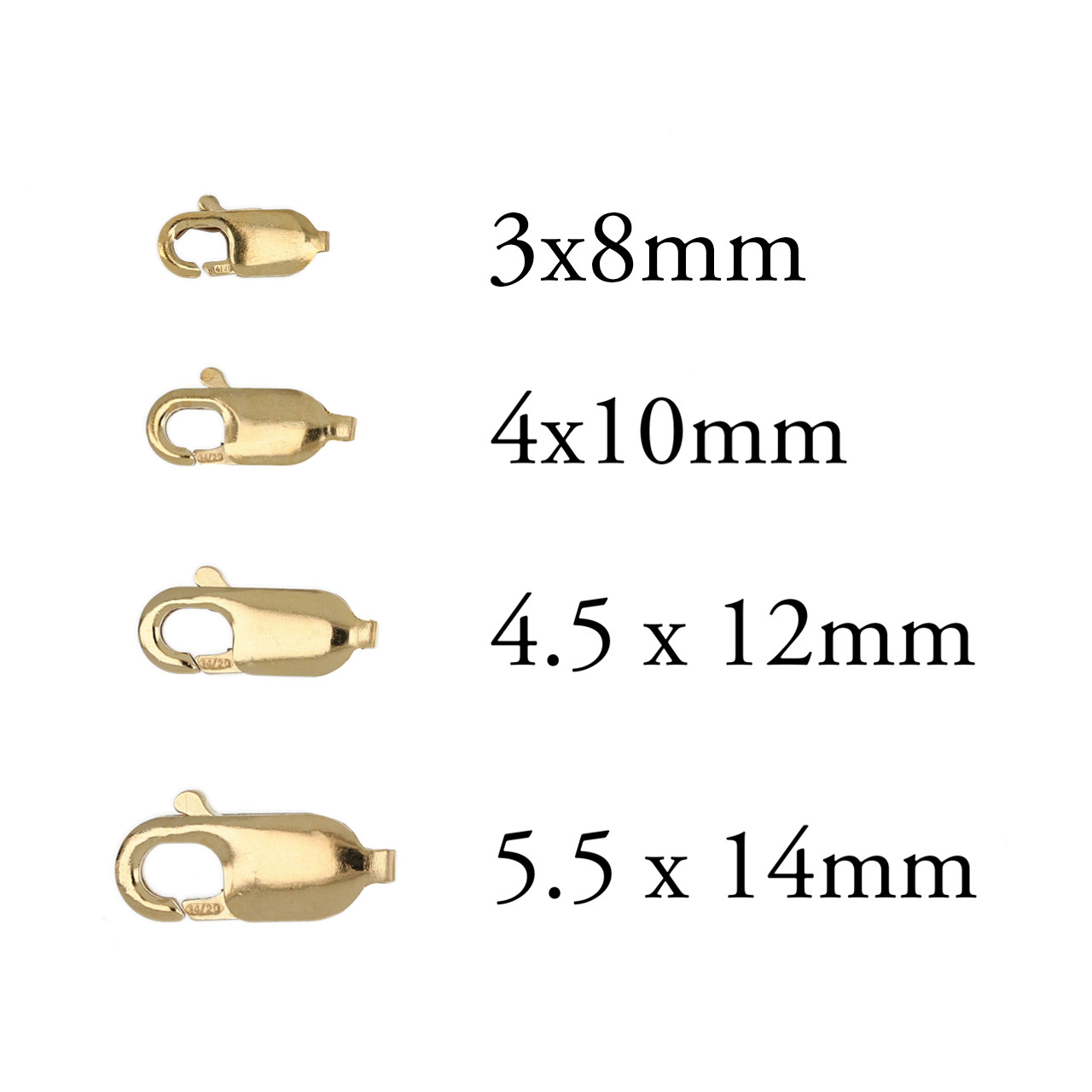 14K Gold Filled Lobster Claw Clasp With Ring - 5.2x13.5mm Jewelry Making Clasp, Secure Closure For Bracelets & Necklaces