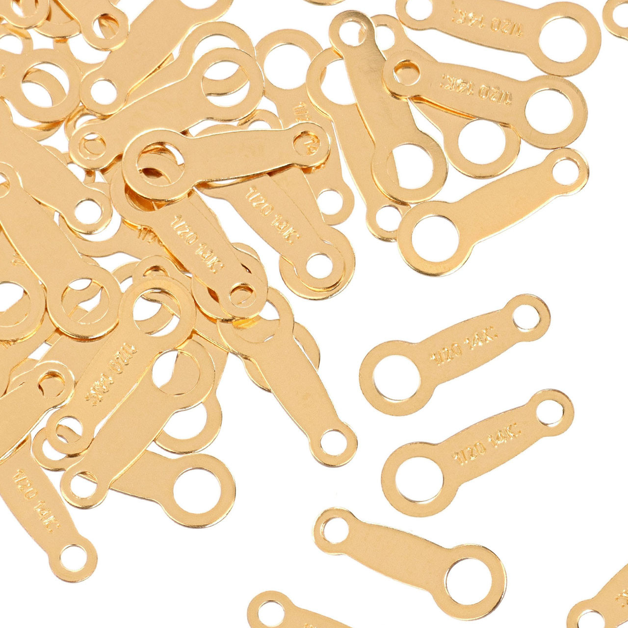 d*3様 Culture 14K GOLD FILLED 50 MICRONS 14K Gold Filled Thin Quality Tags 2x8mm - 10Pcs