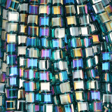 7.5mm Faceted Square Shaped Glass Beads
