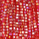 Square Shape Faceted Glass Beads