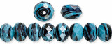 Lampwork Glass Beads Rondelle Faceted 12 mm