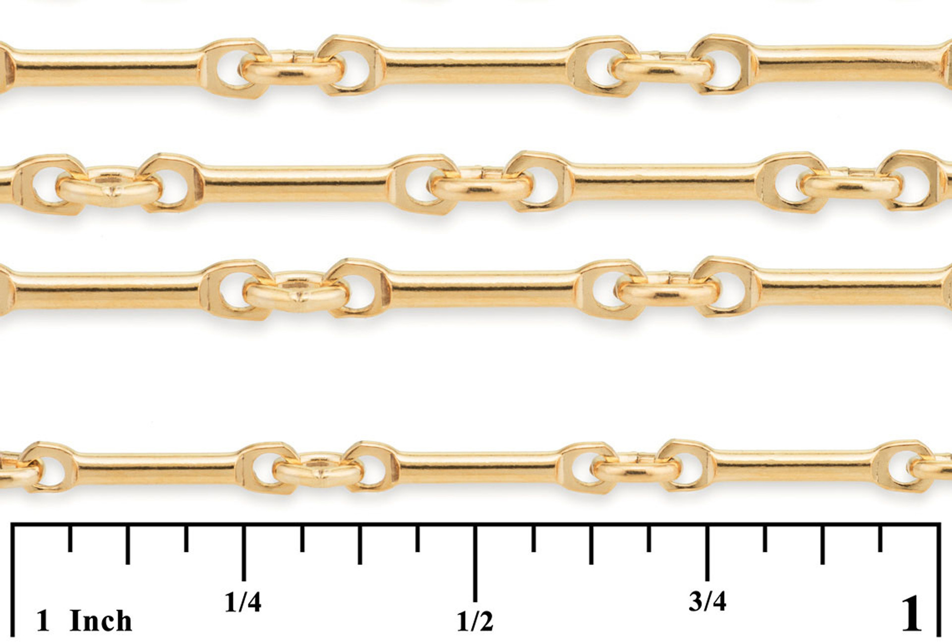 1 Foot of 8.5 mm 14K Gold Filled Bar Chain