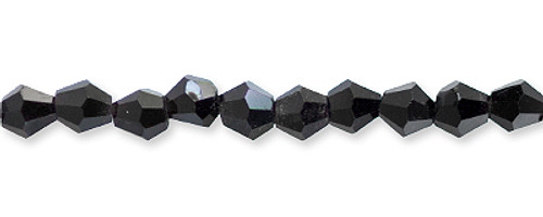 4mm Bicone Shape Black Glass Beads 4 mm