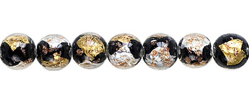 Lampwork Glass Beads Round Black 12mm