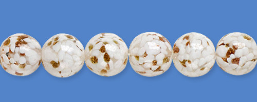 Lampwork Glass Beads Round White