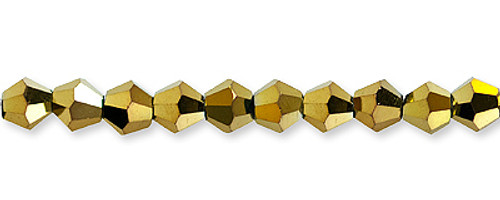 Bicone Glass Beads - Gold Color Bicone Glass Beads - Gold Color