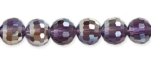 Glass Beads Round Amethyst Color AB 