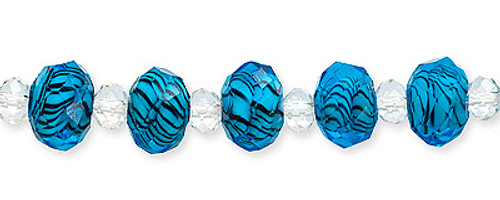 Lampwork Beads Blue/Black 5 Beads 12mm