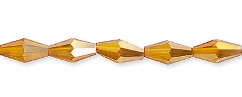 Bicone Shape Citrine Beads w/Gold AB