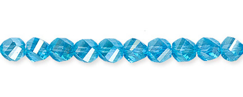 Glass Beads Twisted Lt Blue AB 3.6X4 mm