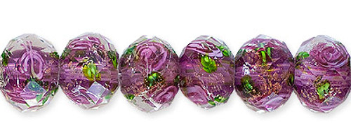 Lampwork Beads 10mm Orchid w/Green