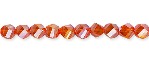 Glass Beads Twisted Orange AB 3.6X4 mm