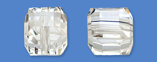 Cube Shape Clear Glass 6 mm Beads