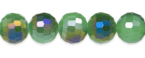 Glass Beads Round Faceted Green/Blue