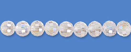 Glass Beads Round Clear AB 3mm