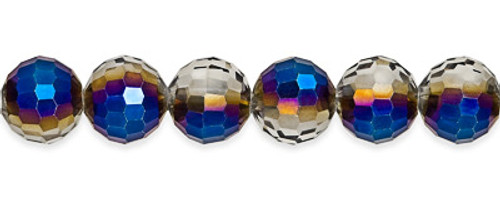 Glass Beads Round Royal Blue/Gray 8mm
