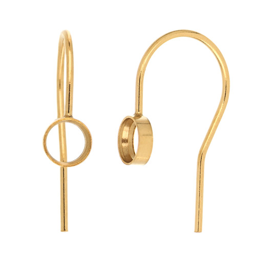 14k Gold Filled Bezel Earwires 4mm 1 Pair