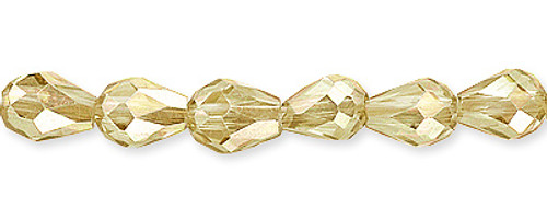 3.5mm Chinese Crystal Drop Beads Pale Gold