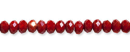 Glass Beads Rondelle Red AB 3mm