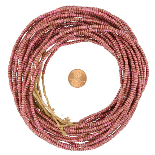 African -Waist Beads - Maasai Glass Seed Beads -Trade Beads - Kenya -Pink Mauve