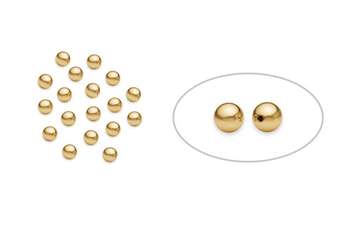 100 Pcs 3 mm 14K Gold Filled Round Beads Seamless